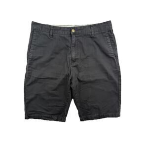 Volcom Mens Corpo Class Chino Shorts Black Flat Front Pockets Mid Length 33